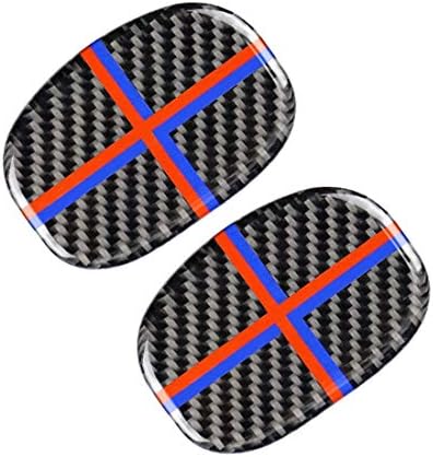 セール特価 車の装飾赤青カラーカーシートバックハンドル炭素繊維装飾ステッカーbmwミニクーパーf55 F56と互換性のある 炭素繊維スタイルの車内
