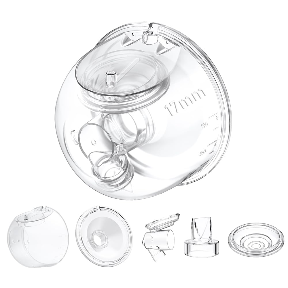 Photo 1 of One Full Set Milk Collector Cup 17mm Only Compatible with Momcozy S12 Pro/S9 Pro Breast Pump NOT for S9/S12, S12 Pro/S9 Pro Wearable Breast Pump Replacement Parts with 17mm Flange