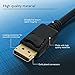 GearIT Gold Plated DisplayPort to DisplayPort Cable 6 Feet - 4K Resolution Ready (DP to DP Cable) Black