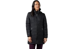 32º DEGREES 32 Degrees Women's 3/4 Ultra-Light Down Jacket| Slim Fit | Detachable Hood | Water Repellant