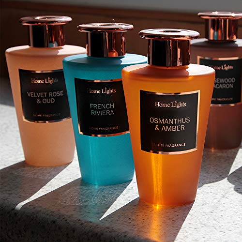 Home Lights Reed Diffuser Gift Set, Natural Scented Long Lasting French Riviera Fragrance Oil for Home Office Gift Idea, Aromatherapy Air Freshener and Stress Relief, 200ml/6.76 fl.oz