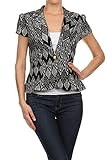 Fashiondio Women's Short Sleeve Blazer with Button Front (J21-MA9)