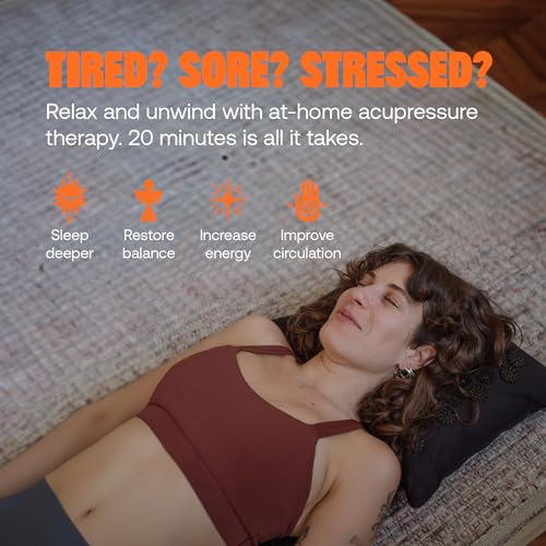 Shakti Premium Acupressure Pillow (Black) for Neck & Head Tension Relief, Stress Relaxation & Deep Muscle Release
