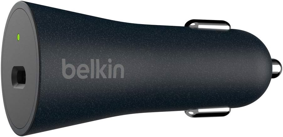 Belkin Boost Charge 27 W Quick Charge 4+ Car Charger with USB-C to USB-C Cable (Quick Charge 4+ Charger ideal for Samsung Galaxy Note 10/10+)