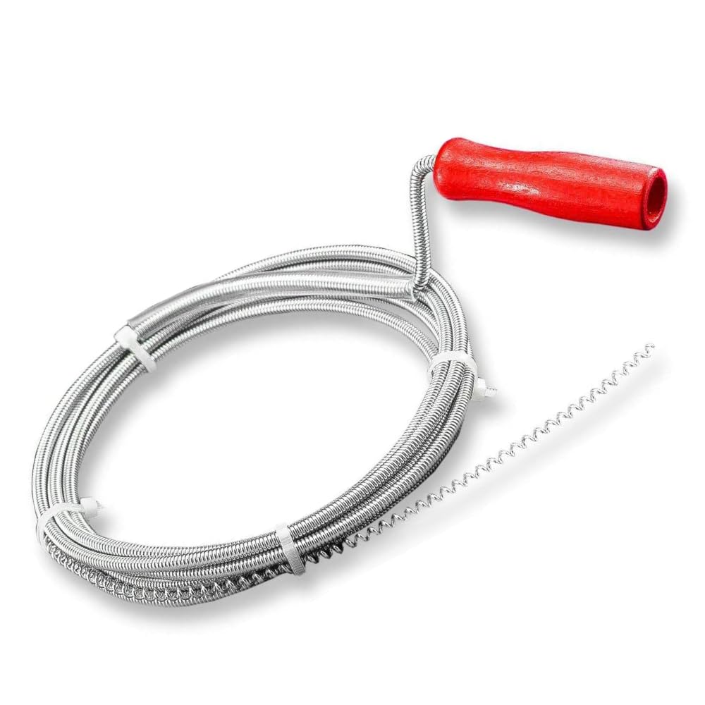 Schläfer | 323302 - Plunger, Spiral Probe Wash basin, Pipe Cleaner, Cleaning Clogged Washbasin Pipes, Bidet Wc, Spring Plunger, Length 5mt Diameter 9mm