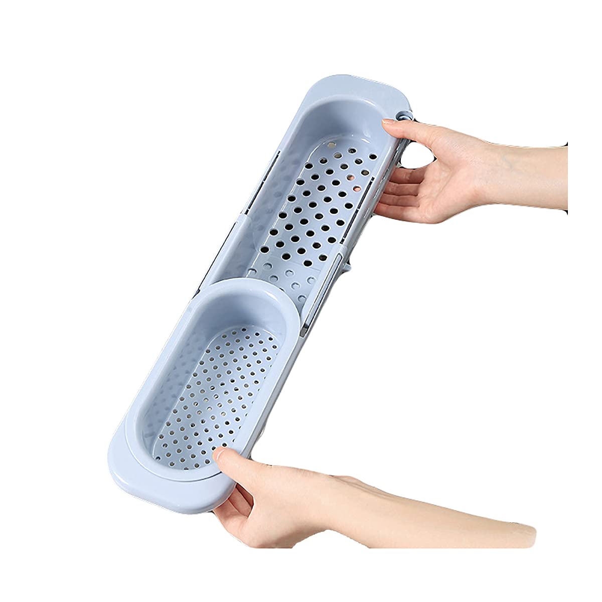 Verve Jelly Drainer Sink Tray, Sink Storage Rack Holder Tray, Home Kitchen 2-in-1 Sponge Soap Holder, Expandable Storage Drain Basket Rack, Kitchen Organizer for Soap Sponge Home Kitchen Kit, Grey