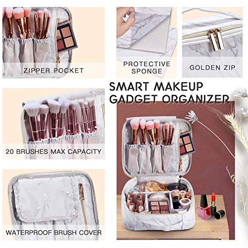 Travel Makeup Bag,Stagiant Cosmetic Bag,Organizer for Cosmetics Makeup Brushes Toiletry Travel Accessories with Dividers,Travel Case for Women,Marble 2 Travel Makeup Bag,Stagiant Cosmetic Bag,Organizer for Cosmetics Makeup Brushes Toiletry Travel Accessories with Dividers,Travel Case for Women,Marble
