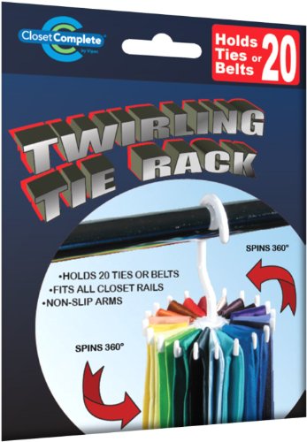 Closet Complete Twirling Tie Rack / Hanger Organizer / Belt Rack, Rotates 360 Degrees, Holds 20 Ties or Belts - Thumbnail 2