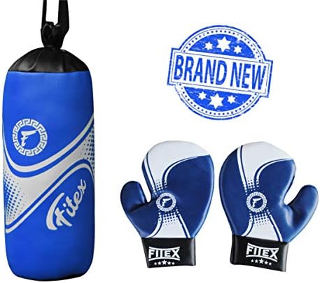 FITEX Kids Punch Bag with Boxing Gloves Set for boys and girls Twins Kickboxing Punching Training - Hook and Jab MMA Punch Thai Strike Bag LONG LASTING Martial.