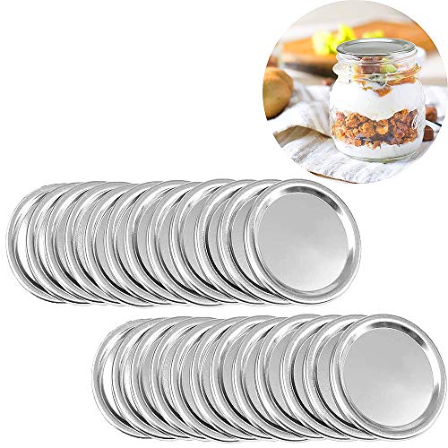 24 Regular Mouth Mason Jar Lids, SplitType Canning Jar Lids with Leak