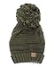 Hatsandscarf CC Exclusives Unisex Oversized Slouchy Beanie with Pom (Dark Olive)