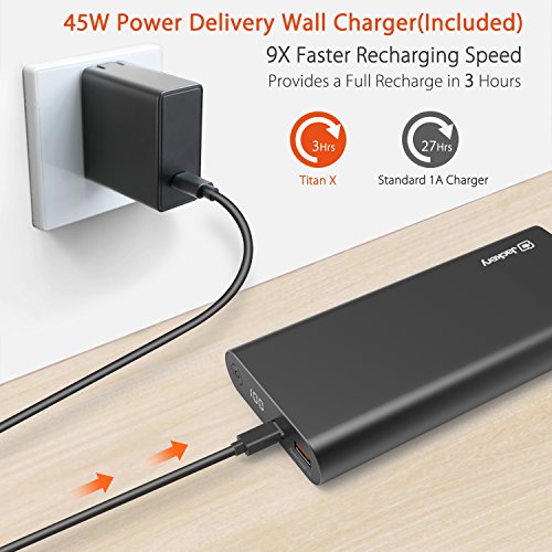 USB C 45W Portable Charger, Jackery Titan X 20800mAh PD Power Bank