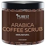 Purest Naturals Arabica Coffee Body Scrub - Best Remedy for Spider Varicose Veins, Cellulite, Stretch Marks, Eczema & Acne - Reduce Puffiness & Anti-Swelling Naturally