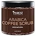 100% Natural Premium Arabica Coffee Scrub with Organic Coffee, Coconut and Shea Butter - Best Acne, Anti Cellulite and Stretch Mark treatment, Spider Vein Therapy for Varicose Veins & Eczema 12 oz