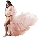 Tianzhihe Fluffy Tulle Maternity Robe for
