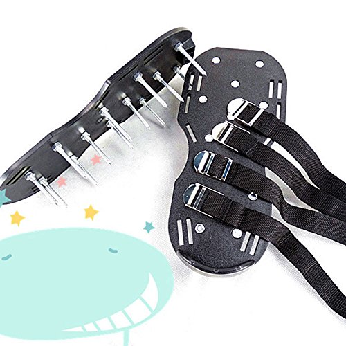 Accreate Practical Garden Metal Nail Construction Industry Scarifier Lawn Aerator Shoes (Black)