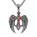 GSG Red Eagle Dapeng Wings Titanium Necklace Zircon Cross Pendant (pendant only)