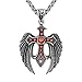 GSG Red Eagle Dapeng Wings Titanium Necklace Zircon Cross Pendant (pendant only)