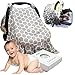 Sho Cute - [Reversible] Carseat Canopy | All Season Baby Car Seat Cover Boy or Girl | 100% Cotton | Unisex Grey Honeycomb & Yellow Chevron | Universal Fit | Baby Gift