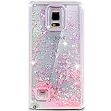 Galaxy Note 4 Case, ikasus Galaxy Note 4 [Liquid Bling] Case, Creative Design [Flowing Liquid] Floating Luxury Bling Glitter Sparkle Love Heart Hard Case for Samsung Galaxy Note 4 (Love:Pink)