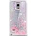 Galaxy Note 4 Case, ikasus Galaxy Note 4 [Liquid Bling] Case, Creative Design [Flowing Liquid] Floating Luxury Bling Glitter Sparkle Love Heart Hard Case for Samsung Galaxy Note 4 (Love:Pink)