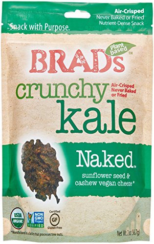 Brad's Plant Based, USDA Organic, Gluten Free, Crunchy Kale Chips, Naked, 2 Ounce (4 Count) (Packaging may vary)