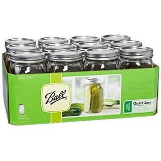 Ball 67000 Quart Wide Mouth Mason Jars, Silver Lids Pack Of 12 (32 Oz) (885470464886)