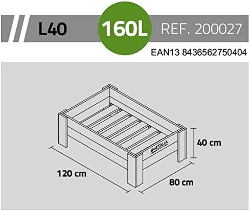 Hortalia Huerto urbano jardinera L40 120x80x40 160 l: Amazon.es ...