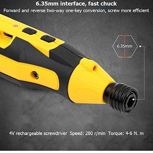 Elektro-Schrauber 4V Akkuschrauber USB Recharagable Carbide Multi Verwendung Drill mit Kabelbox Gelb – Bild 3