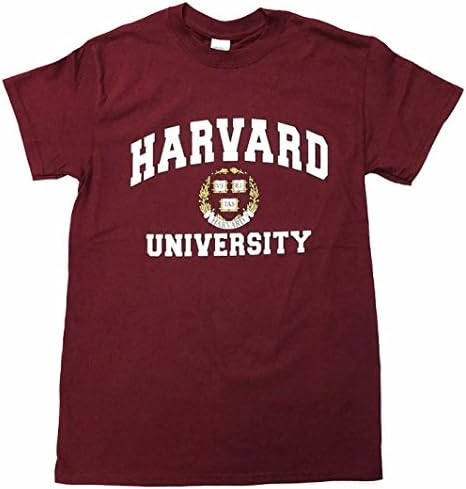 Harvard University T-shirt with Crest (Small, Crimson)
