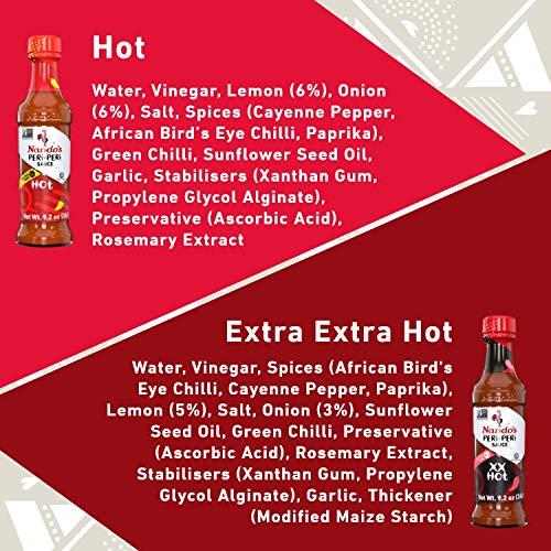 Nando's PERi PERi Spicy Hot Sauce Variety Pack Extra Extra and Hot