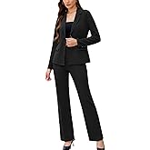 Women's 2 Piece Suits Business Casual Outfits Long Sleeve Solid Blazer with Pants Professional Office Work Sets