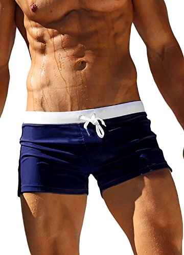 KINGDESON Men's Beach Sexy Back Pocket Lace-Up Swimming Trunk Underwear
