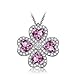 J.NINA Lucky Clover Heart Pendant Jewelry Gift for Her.Best Christmas, Anniversary, Birthday Gift for Wife, Girlfriend.Ideal Graduation, Thanksgiving Gifts for daughter, niece and friends