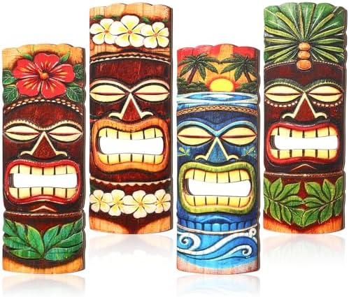 Amazon.com: WorldBazzar SET OF 5 HAND CARVED POLYNESIAN HAWAIIAN