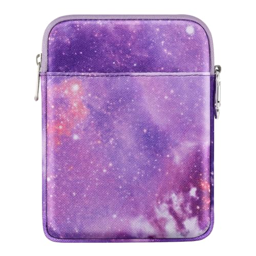MoKo 6-7 Inch Kindle Sleeve Bag, Protective Nylon Cover Compatible with Kindle Paperwhite 2021, Fire 7 2022, All-New Kindle/Kids (11th Generation) 2022, Kindle Oasis E-Reader, Purple Starry Sky