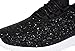 ROXY ROSE Women Fashion Jogger Sneaker - Lightweight Glitter Quilted Lace Up Shoes & Elastic Tongue