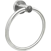 Brushed Nickel Hand Towel Ring - Simple Round Towel Hanger for Bathroom Wall Mounted, Stainless Steel SUS 304