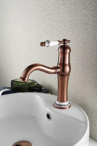 Modern fashion bathroom sink faucet vintage rose gold taps basin faucet porcelain mixer