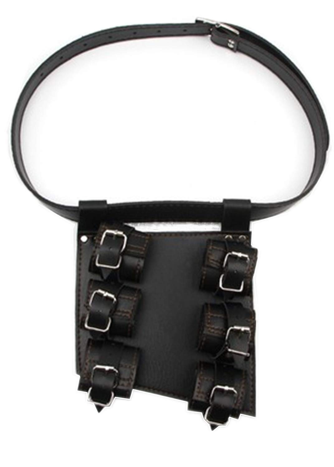 BLESSUME Medieval Rapier Frog Holster with Belt Cross Lacing Holder Belt for 3 Swords (Black 02)