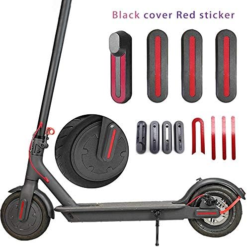 knowledgi Wheel Cover Protect Shell With Linear U - Shaped Stickers For Xiaomi M365 Electric Scooter, E-Scooter Replacement Part Protector Tool (Include Reflective Sticker)