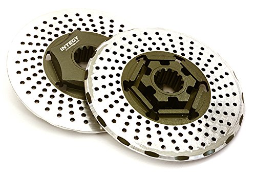Integy RC Model Hop-ups C27961GUN Realistic Alloy Front Brake Disc (2) for Traxxas X-Maxx 4X4