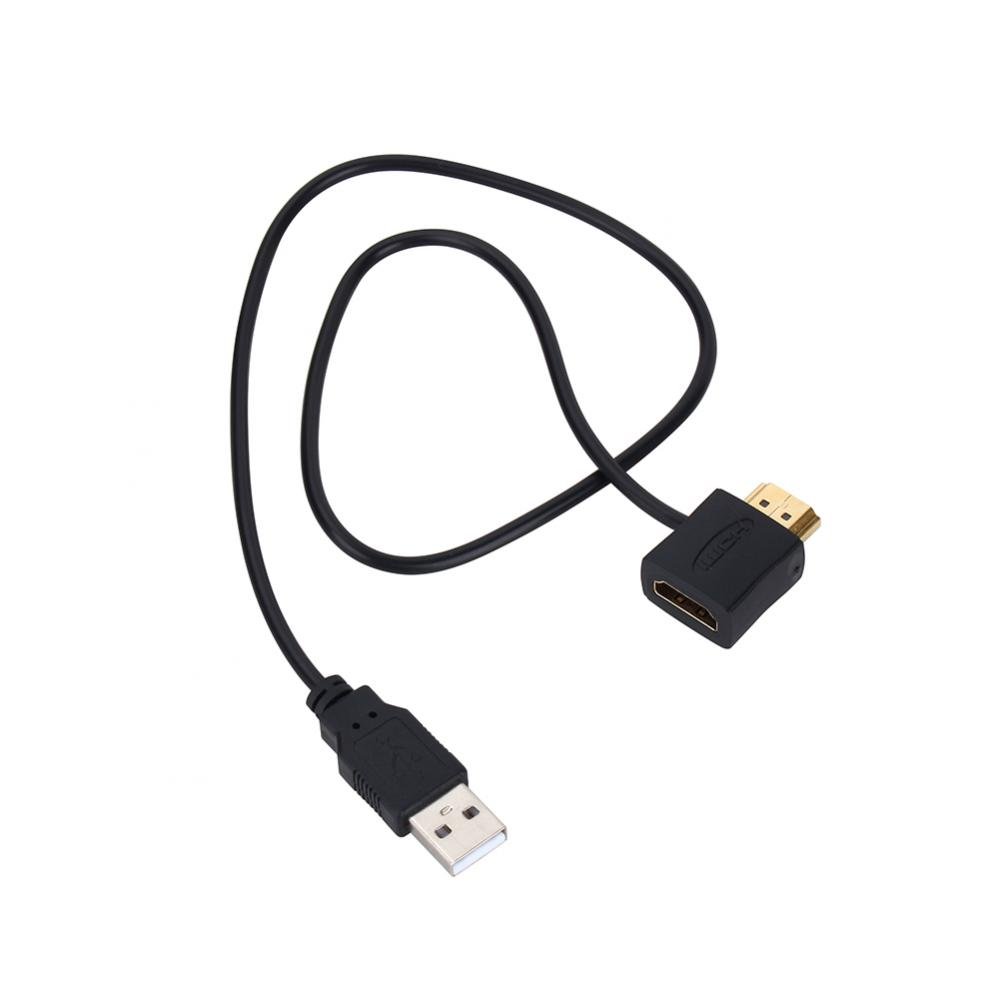 Zerone HDMI Adapter,HDMI Male to HDMI Female Connector Convertor with 50cm USB 2.0 Charging Cable