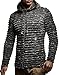 Leif Nelson LN20724 Men's Knit Jacket with Hood Knitt Zip Up Cardigan Hoodie