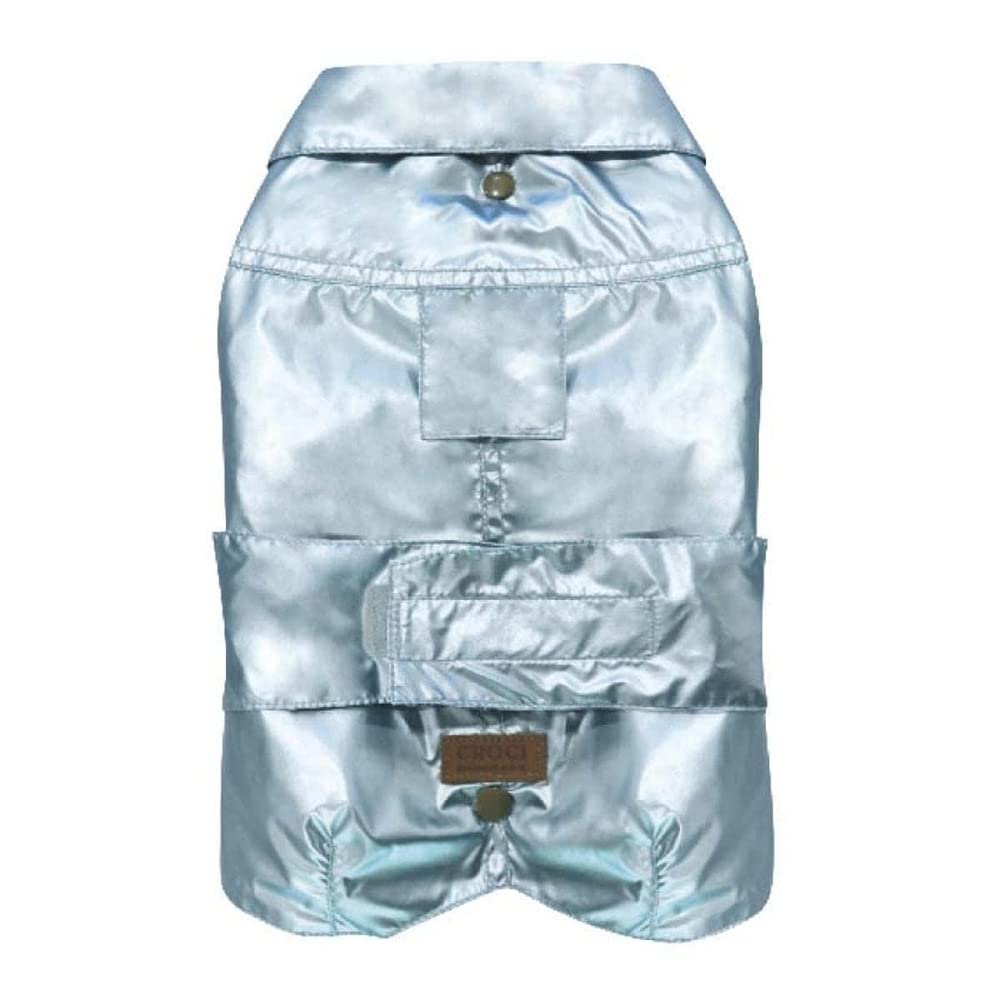 Croci Waterproof Coat For Dogs Montreal, Back Size 40 Cm, Fleece Lining, Adjustable With Elastic And Hole For Leash And Harness, Iridescent Pearl Color