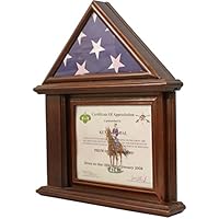 DECOMIL Flag Display Case with Certificate & Document Holder Frame