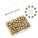 AnMiao Star 1/4 Inch Map Tacks Used for Marking,Plastic Round Head Stainless Needle Points Push Pins for Bulletin Board,Office and Home Usage,Variety DIY Craft, Pack of 100.(Gold）