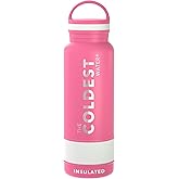 Coldest Insulated Water Bottle with Handle Lid | Leak Proof, Simple Insulated Modern Stainless Steel, Double Walled, Sport Bottles, Metal Flask | 21oz