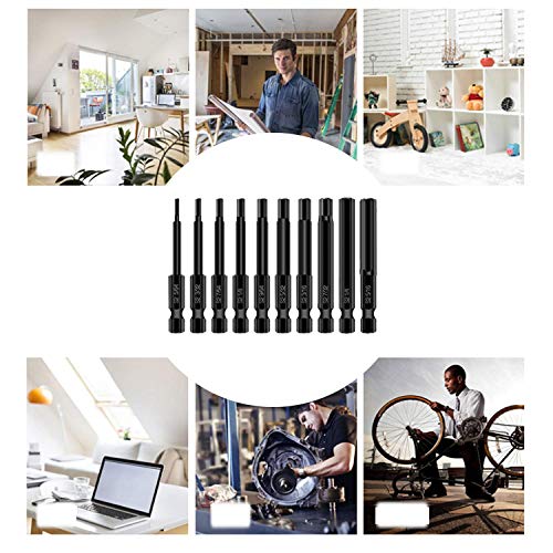 10PCS Hex Head Allen Wrench Drill Bit Set, Mgtgbao Magnetic 1/4 Inch Hex head Screwdriver Bit Set Tips (50mm Length). - Thumbnail 5