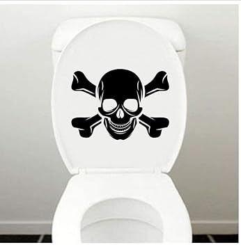 Pirate Skull Bones Moda Baño Tatuajes de pared WC Pegatinas ...